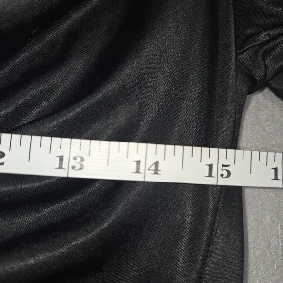 Armani Exchange A E Womens Small Blouse Black Shirt Cowl Neck Slinky Flowy Date - Picture 9 of 10